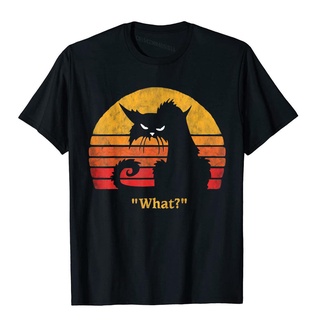 ถูกสุดๆเสื้อยืดลําลอง ผ้าฝ้าย แขนสั้น พิมพ์ลาย Cat What Halloween Christmas เหมาะกับของขวัญ สไตล์ฮาราจูกุ สําหรับผู้ชาย