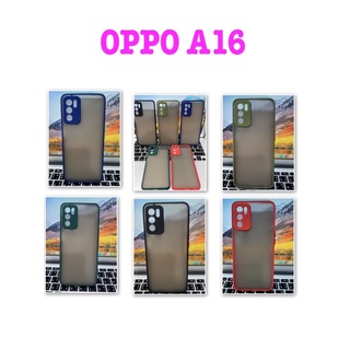 เคสขอบนิ่มหลังแข็งขุ่นคลุมกล้อง For oppo A16