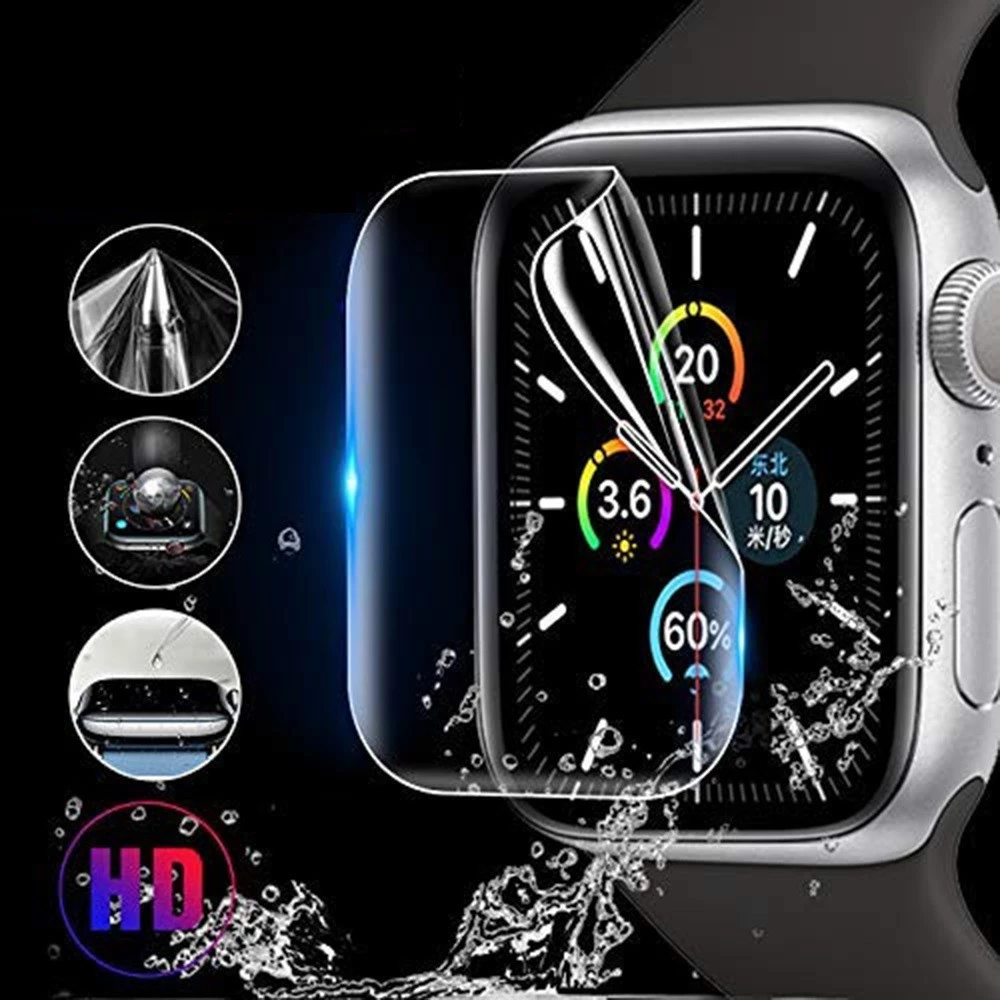 Applewatch ฟิล์ม ฟิล์ม เต็มจอ ลงโค้ง โฟกัส ฟิล์ม สำหรับ Compatible For AppleWatch Sport Series11 10 9 8/7 / 1 / 2 / 3 / 4 / 5/6 SE s TPU Film Compatible For Applewatch 9 size 41mm 45mm 38mm 40mm 42mm 44mm