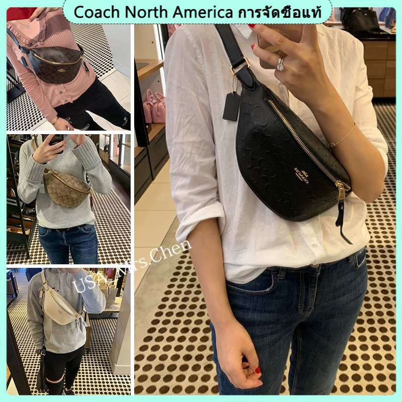 พร้อมส่ง🔥กระเป๋า coach ของแท้ 100% กระเป๋าคาดเอวผู้หญิง COACH F48740 Belt bag / กระเป๋าคาดอก / กระเป๋าหน้าอก