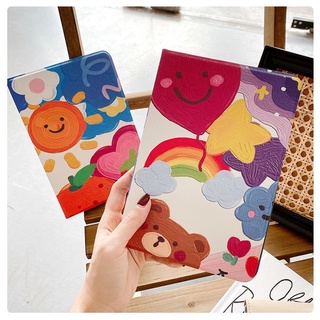 สไตล์หนังสือเคสไอแพด 10.2 gen7/8 Pad case Air3 10.5 gen5/gen6/Air1/2 พร้อมช่องเสียบปากกาฝาหลังใส กรณีgen9 Air4 Air5 10.9