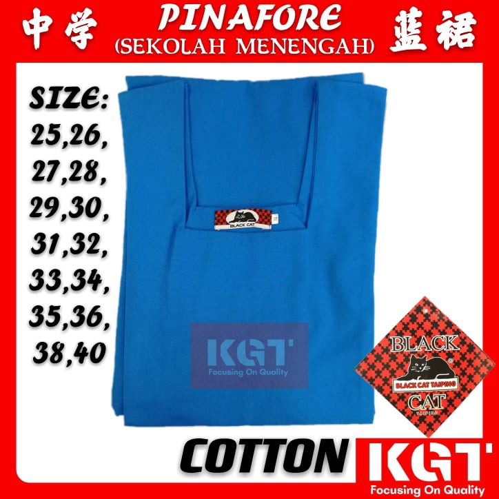 Black Cat Taiping Pinafore Girls Mith School Uniform SMK 女生中 University Blue Skirt GAUN ด้านข้างซิปผ