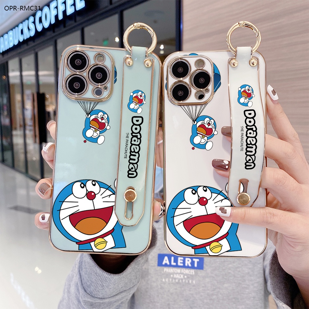 Realme C55 C53 C33 C31 C30 C30S C2 เคสเรียวมี สำหรับ สายรัดข้อมือ Case Doraemon เคสโทรศัพท์ Back Cover