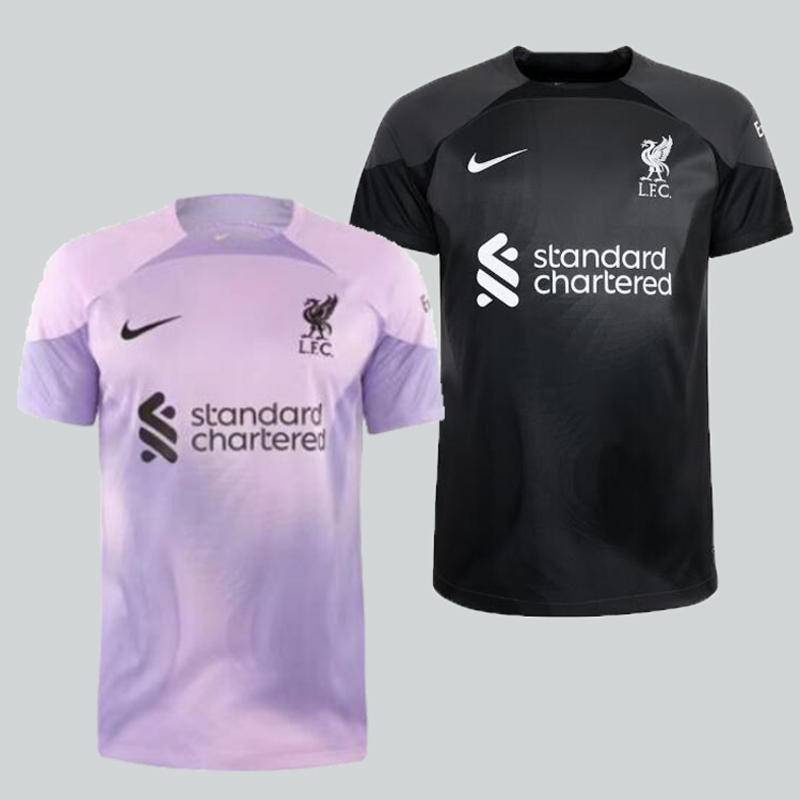 เสื้อกีฬาแขนสั้น ลายทีมชาติฟุตบอล Liverpool สีม่วง ไซซ์ S-4XL -2022/23