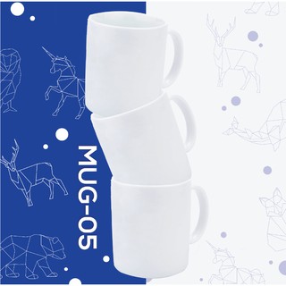 A-Mug-05  แก้วมัคสีขาวคุณภาพดีเนื้อเซรามิก หูหิ้ว แก้วกาแฟ ราคาส่ง