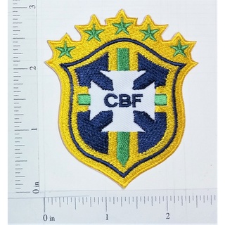 CฺBF Brazil national football team logo โลโก้ทีมฟุตบอล ทีมชาติบราซิล ตัวรีดติดเสื้อ เย็บติดเสื้อ ตกแต่งเครื่องแต่งกาย