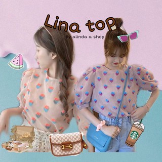 Lina top เสื้อผ้าทอ 3 D 911ชีฟองผ้าแก้วออร์แกนซ่า สีสดใส summer น่ารัก แขนตุ๊กตา