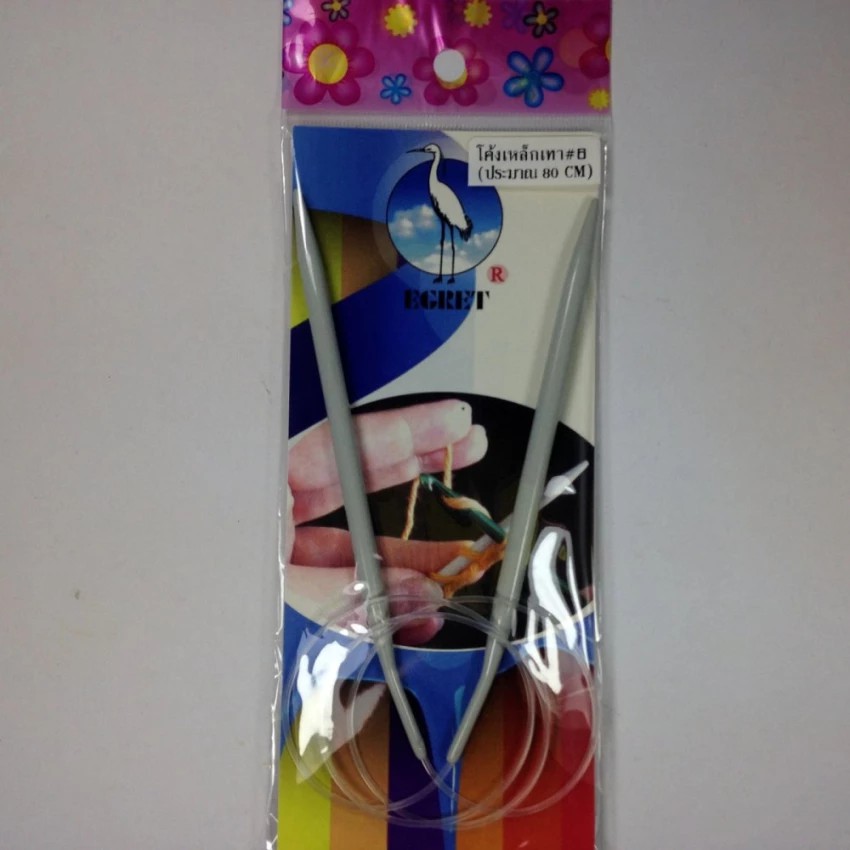 Egret ไม้นิตโค้งถักไหมพรม 80 ซม.6มม.