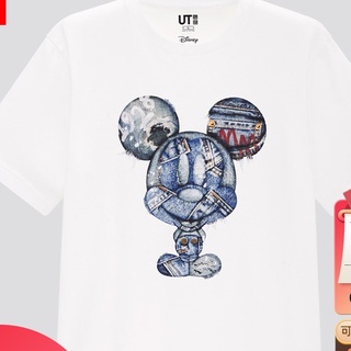 ผ้าฝ้าย 100%Uniqlo เสื้อยืดแขนสั้น พิมพ์ลาย Disney Mickey MFA ARCHIVE สําหรับผู้ชาย และผู้หญิงS-3XL