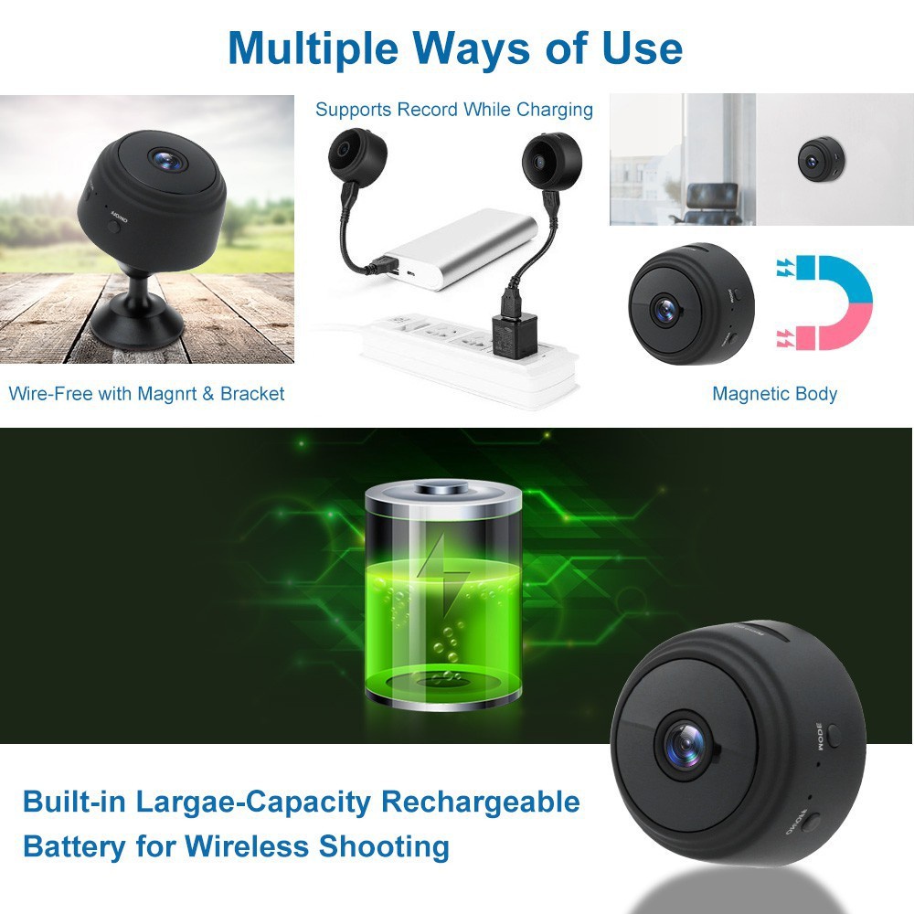 【พร้อมส่ง】กล้องเว็บแคมไร้สาย 1080p HD Wifi Mini IP มองเห็นกลางคืน สําหรับรักษาความปลอดภัยในบ้าน
