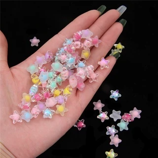 83ชิ้นผสมสีดาวห้าแฉก ลูกปัดอะคริลิค สำหรับทำเครื่องประดับ สร้อยข้อมือและอุปกรณ์เสริม