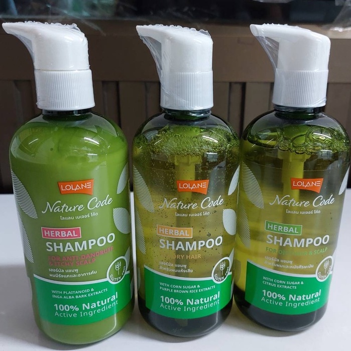 โฉมใหม่ หัวปั้ม! Lolane Nature Code Herbal Shampoo 280ml แชมพู โลแลน เนเจอร์โค้ด เฮอร์บัล ผมมัน รังแ