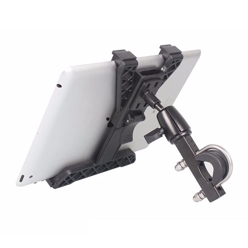 Universal Bike Mount Bracket รถจักรยานยนต์แท็บเล็ตพีซีขาตั้งอลูมิเนียม 360 องศาหมุน GPS Holder สําหรับ 7-10.1 นิ้ว PC