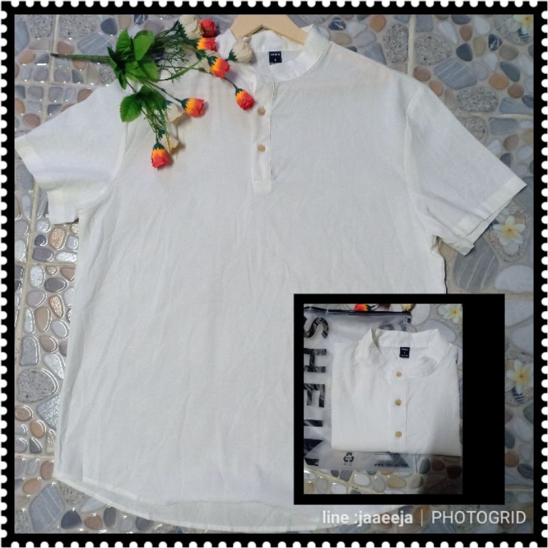 🍒#Aส84#เสื้อเชิ้ตแขนสั้นงานคอจีนผ้าฝ้ายสีออกครีม over size ป้าย SHEINยืดแขนสั้นป้าย mangoมือ 1
รอบอก