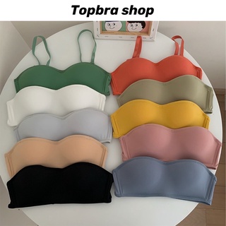 Topbra_shop เสื้อชั้นในไร้ขอบไร้โครง ใส่สบายไม่มีรอยกอทับ เสื้อชั้นในแบบเกาะอกไม่หลุด สายถอดได้มีแทบล็อก มีไซส์ CDB122