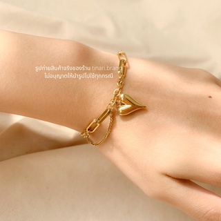 (สั่งจอง) strong heart bracelet TINARI gold stainless chain สร้อยข้อมือ กำไล กำไลโซ่ โซ่ สแตนเลส ของขวัญ