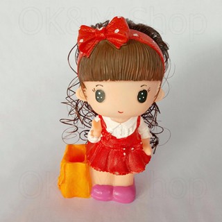 OK&amp;Mshop ออมสินยางรูปการ์ตูนผู้หญิง (สีแดง)