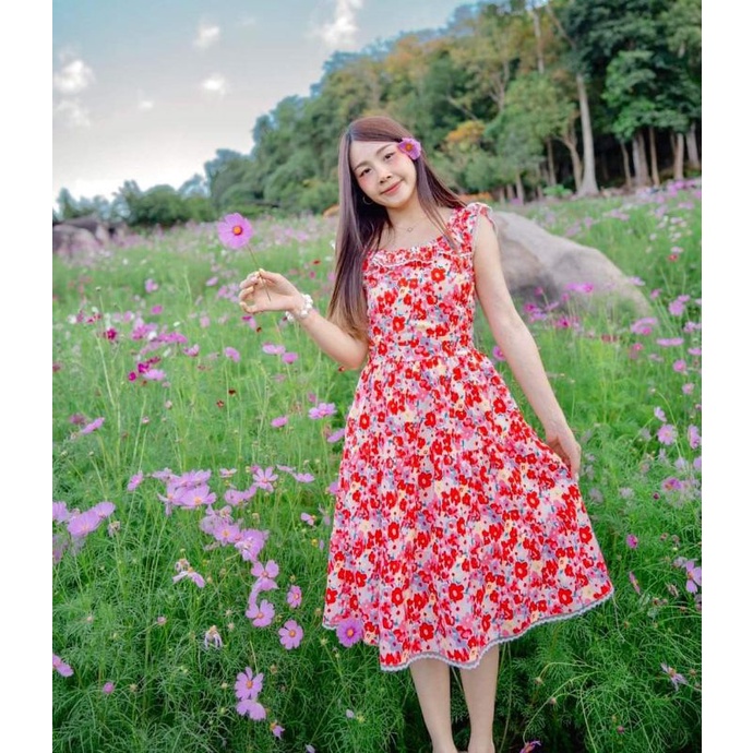 เดรสลายดอก​ Sista.style​ มือ1​size​L​
