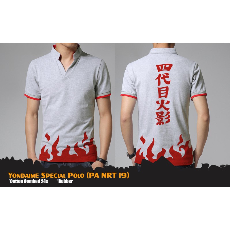 Naruto Yondaime Hokage Anime Polo 4 PA NRT 19 เสื้อยืดคอปก