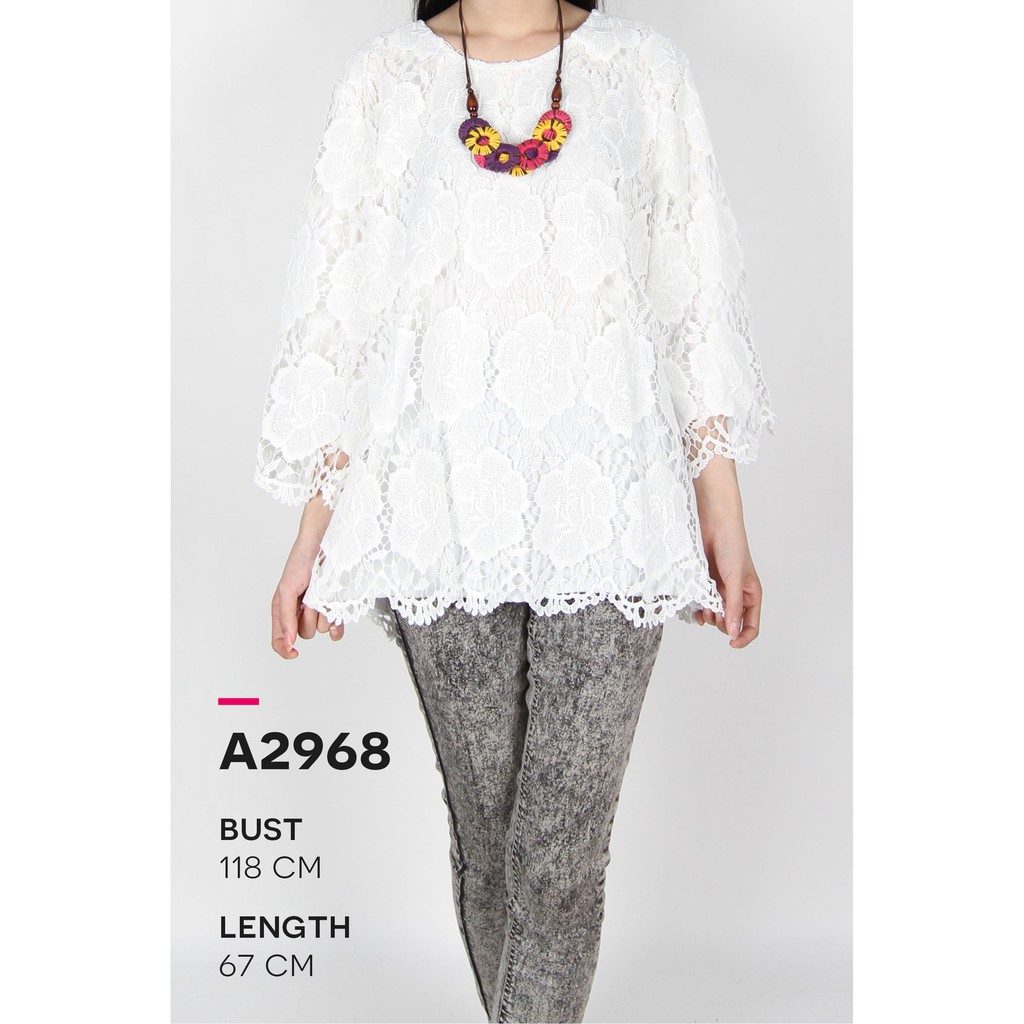 เสื้อ Maliju สีขาว Jumbo Brocade - A2968