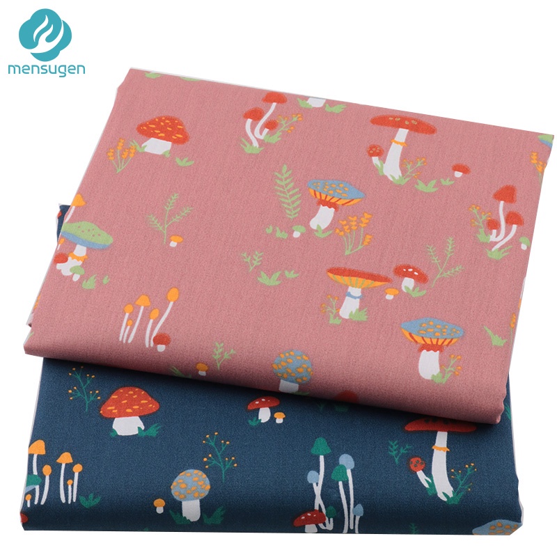 กว้าง 160ซม/60'' ผ้าหวี ผ้าฝ้าย ผ้าเด็ก ผ้าฝ้ายไคน์เห็ดสี