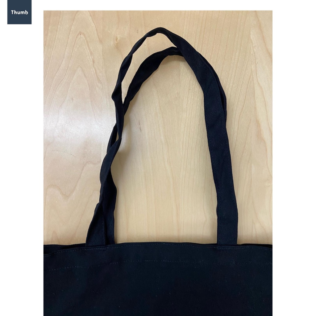 ถุงผ้าแคนวาส สีดำ A14 BAG ใส่กระดาษ A4 ได้ ถุงผ้าสะพายข้าง ขนาด 14"x15"