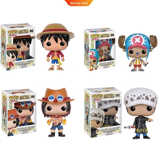 Funko Pop ! ( One Piece ) # 98 Luffy # 99 Tonytony.Chopper # 100 Portgas # 101 Trafalgar ตุ๊กตาไวนิลของเล่นสําหรับเด็ก