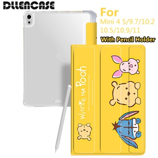 Dllencase เคส พร้อมช่องใส่ดินสอ สําหรับ Compatible For iPad 2021 Pro 11 2019 2020 10.2 7 8th Generation 2018 9.7 5 6th Mini 4 5 Air 4 10.5 10.9 A263