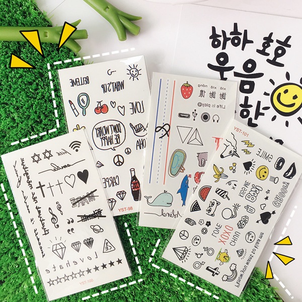 INEXSHOP - สติ๊กเกอร์แทททูแบบมินิมอล สติ๊กเกอร์แทททู แทททูน่ารัก แผ่นแปะแทททู แทททูมินิมอล sticker tattoo 30 ชิ้น