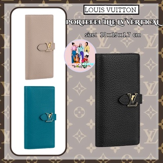 หลุยส์วิตตอง Louis Vuitton PORTEFEUILLE LV VERTICAL  กระเป๋าสุภาพสตรี/กระเป๋าสตางค์แบบคลิปยาว/รูปแบบล่าสุด/การจัดซื้อแบบ