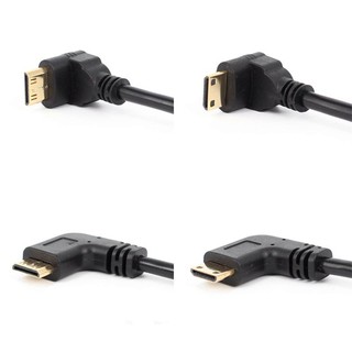 สายเคเบิ้ลเชื่อมต่อข้อมูล 90 องศา mini usb hdmi male to hdmi female 21 ซม.