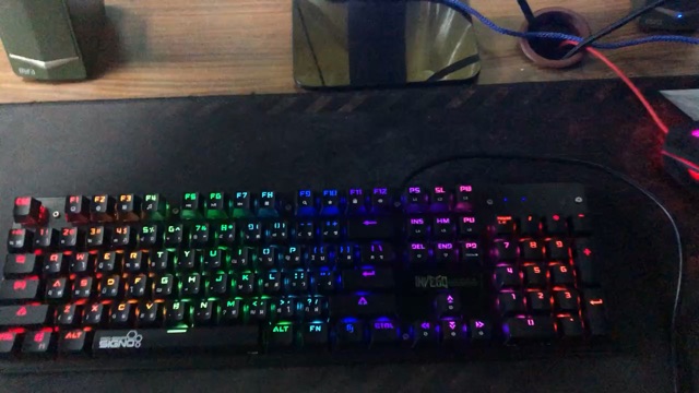 SALE คีย์บอร์ดเกมมิ่ง SIGNO KB-728 INVEGO Mechanical Gaming Keyboard (Blue Optical SW) #คำค้นหาเพิ่มเติม คีย์บอร์ดเกมมิ่ง Keybord EGA RGB USB เข้าสายตัวเมีย DisplayPort