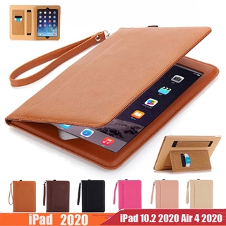 เคสโทรศัพท์มือถือหนัง Pu พร้อมสายคล้องมือสําหรับ Apple Ipad 10 . 2 8 Th Gen 2020 Air 4th Pro 11 7th 6th 5th 9 . 7 Ipad 2 3 4 Mini 5