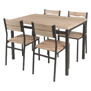 HomePro ชุดโต๊ะอาหาร 4 ที่นั่ง DELIGHT สีน้ำตาล แบรนด์ FURDINI[OCPD25K คืน18%max500]