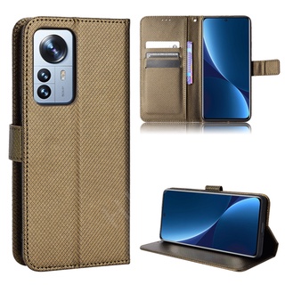 เคสโทรศัพท์หนัง PU ฝาพับ พร้อมช่องใส่บัตร สําหรับ Xiaomi 12 Pro 12Pro Mi12