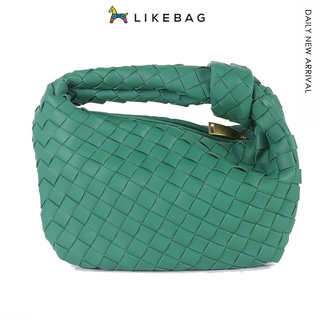 Likebag แฟชั่นกระเป๋าสานดั้งเดิม bv ครัวซองต์ทอมือบริสุทธิ์กระเป๋าถือ