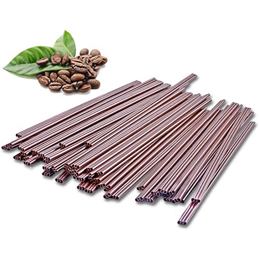 17 ซม.กาแฟ Stirrer ฟาง 100 ชิ้นสีน้ําตาล Penyedut Kopi Panas 17 ซม.กาแฟฟางกาแฟ Stirrer