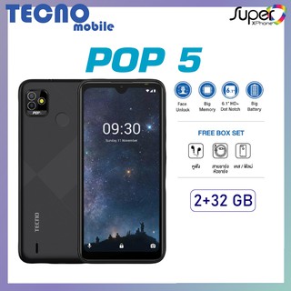 มือถือ Tecno mobile รุ่น POP 5 (Ram2GB/Rom32GB) 3G จอ6นิ้ว HD+ แบตเตอรี่ 5,000 mAh(By Shopee SuperTStore)