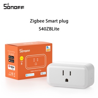 Sonoff S40ZBLite Zigbee Smart Plug 15A ปลั๊ก iPlug ปลั๊ก US ฟังก์ชั่นตั้งเวลา APP รีโมทคอนโทรล ทํางานร่วมกับ Zigbee Alexa Google Home