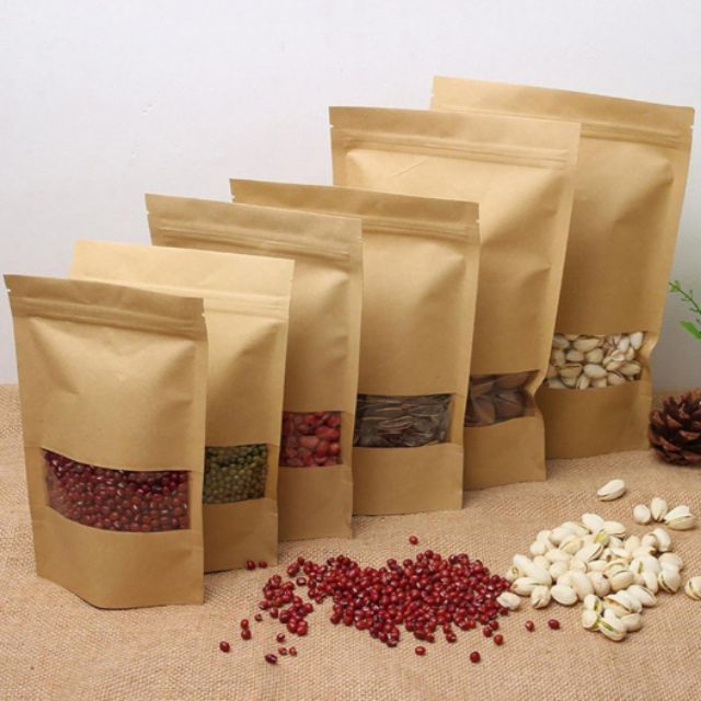 ---> 50 ชิ้น ZIPLOCK PAPER BAG FOOD PACKAGING ใหม่
