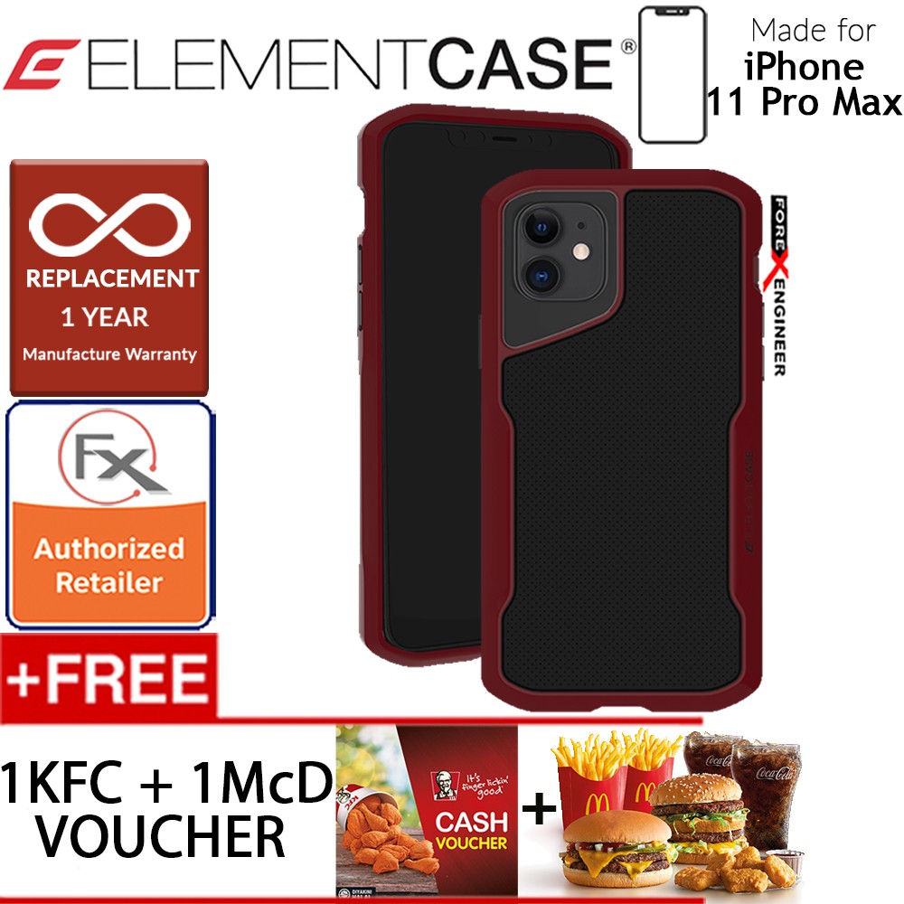 Element Case Shadow สําหรับ iPhone 11 Pro Max (Oxblood) +ฟรี 1 ชิ้น KFC Cash Voucher +1 ชิ้น McD Cas