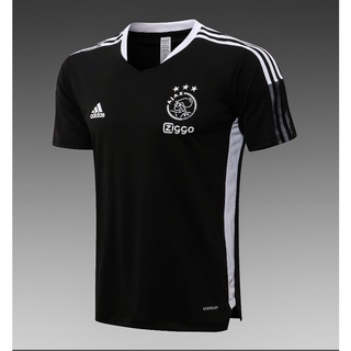 เสื้อกีฬาแขนสั้น ลายทีมชาติฟุตบอล Ajax 2122 ชุดเหย้า สีดํา สําหรับผู้ชาย