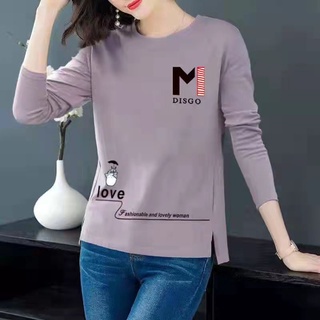 Coshop เสื้อยืด แขนยาว สไตล์เกาหลี สําหรับผู้หญิง