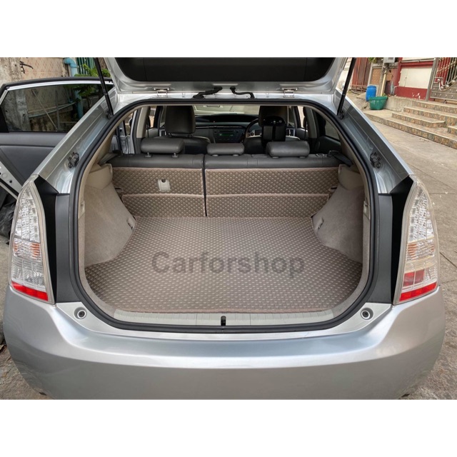 แผ่นปูท้ายรถ+ปิดเบาะ PRIUS 5ชิ้น กระดุมยางEVA 5-6มิล (พื่นเรียบ+ตีนตุ๊กแก)
