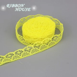 ริบบิ้นผ้าลูกไม้สีขาว ชมพู แดง น้ําเงิน สําหรับตกแต่งงานฝีมือ ขนาด 15 มม.