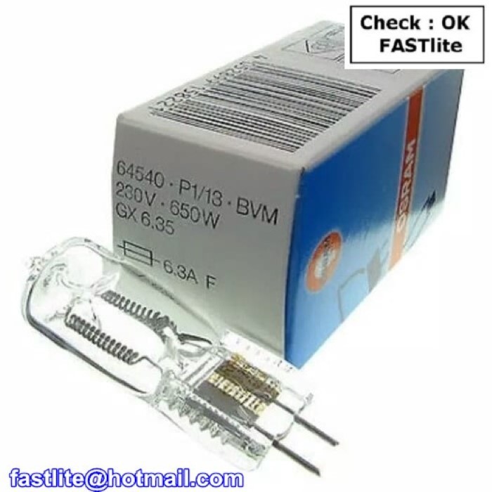 Osram 64540 240v 650w GX6.35 P1/13 BVM Display Optic lamp (ผลิตในเยอรมนี)