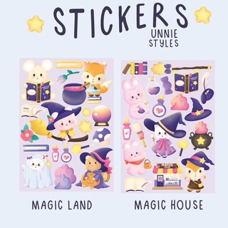 สติกเกอร์ Magic House &amp; Magic Land (ขาวมัน/PP) ไดคัท/ไม่คัท