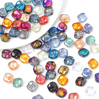 20 ชิ้น 12x11 มิลลิเมตรแก้วชุบสี Orthorhombic ลูกปัดคริสตัลส…