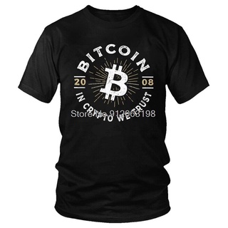 เสื้อยืดแขนสั้น ผ้าฝ้าย พิมพ์ลาย Bitcoin In Crypto We Trust สไตล์วินเทจ สําหรับผู้ชายS-5XL