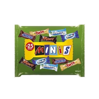 Mars Chocolate Minis Mix 1 ห่อ มี 20 ชิ้น Net:500g BBF 29/10/23